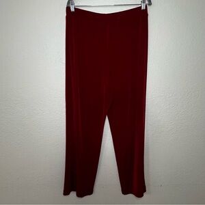 Vintage Chico's Travelers Size 2 Large 12 Red Pants Women’s Slinky Acetate USA